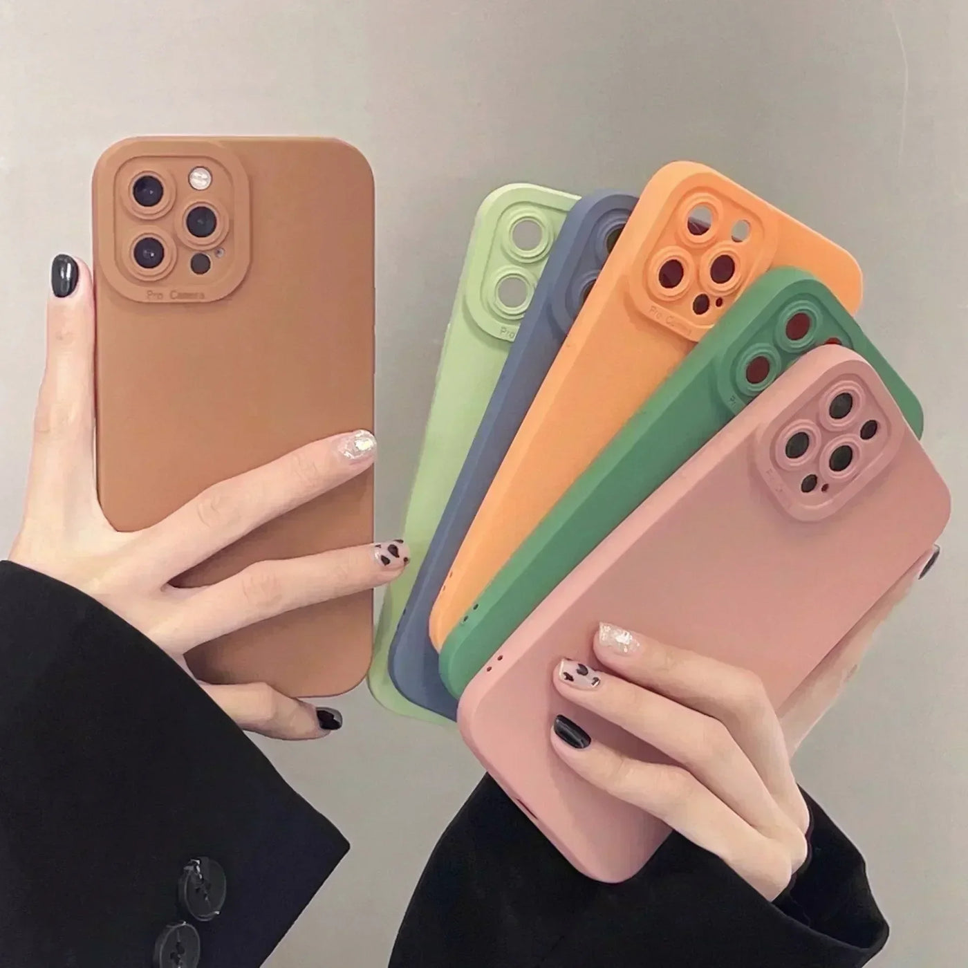 Black Armor – Premium Shockproof Silicone Case (LensGuard Edition)