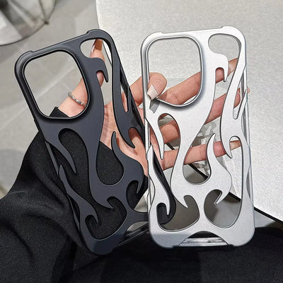 3D FLAME Phone Case 🔥 Matte Shockproof – Fits iPhone 16/15/14 Pro Max