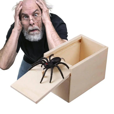 Trick Spider Wooden Scare Box – 1-10 PCS | Funny Hidden Prank Toy 🕷️🎁