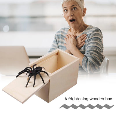 Trick Spider Wooden Scare Box – 1-10 PCS | Funny Hidden Prank Toy 🕷️🎁