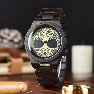 VIKING Men's Casual Wooden Watch