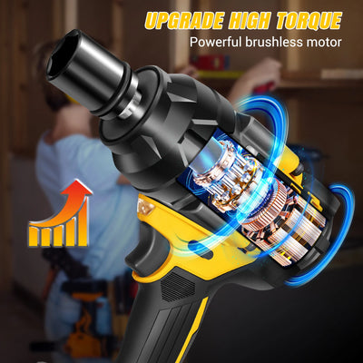 DayPlus 3in1 1500Nm Brushless Impact Wrench 1/2" + 6.0Ah Battery