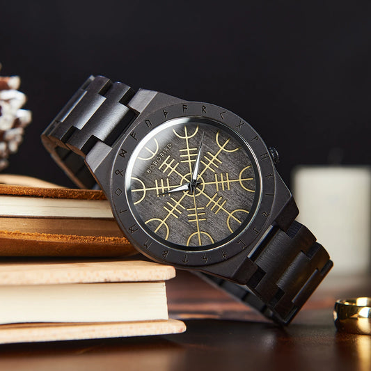 VIKING Men's Casual Wooden Watch