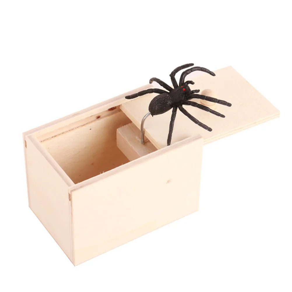 Trick Spider Wooden Scare Box – 1-10 PCS | Funny Hidden Prank Toy 🕷️🎁