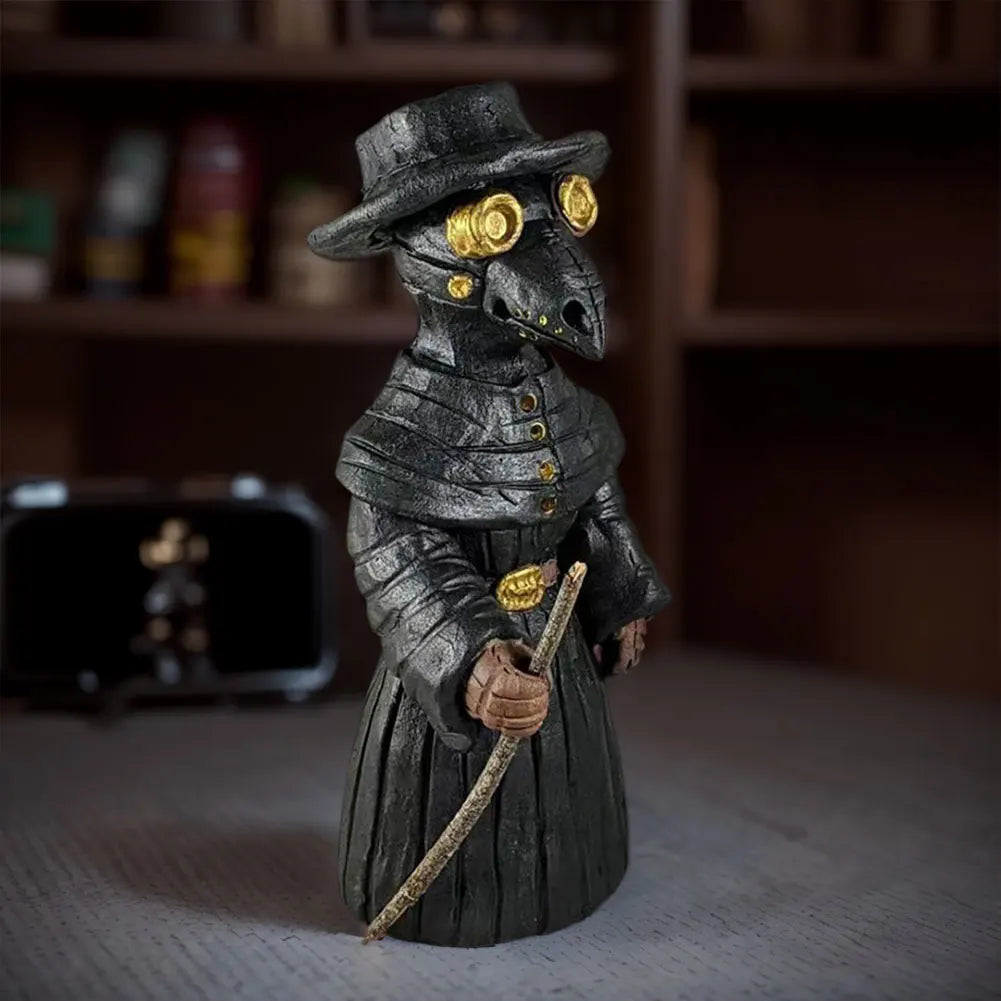 Plague Doctor Incense Burner – Mini Crow Statue