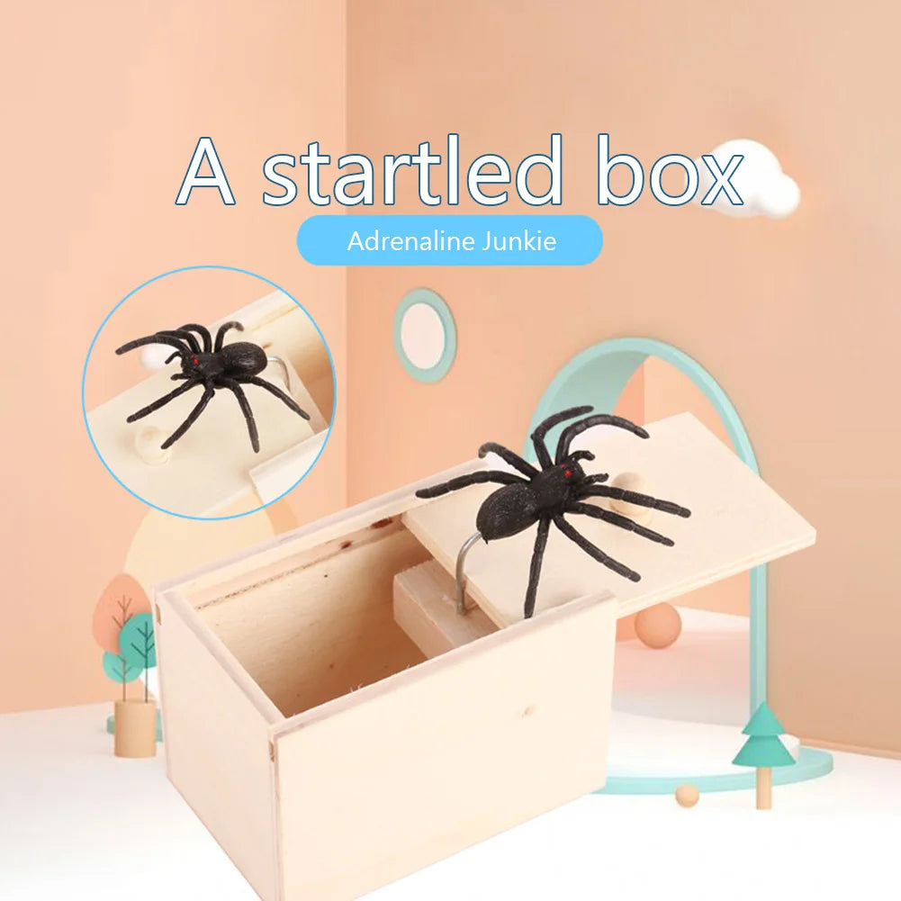 Trick Spider Wooden Scare Box – 1-10 PCS | Funny Hidden Prank Toy 🕷️🎁