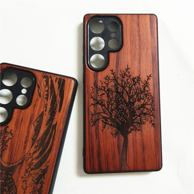 Real Wood Shockproof Phone Case for Samsung S25 Ultra/Plus