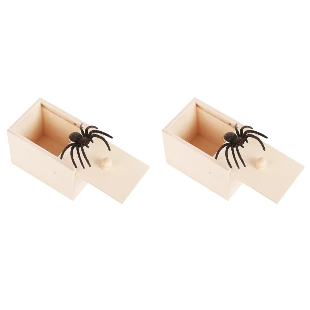 Trick Spider Wooden Scare Box – 1-10 PCS | Funny Hidden Prank Toy 🕷️🎁