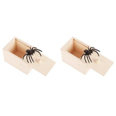 Trick Spider Wooden Scare Box – 1-10 PCS | Funny Hidden Prank Toy 🕷️🎁