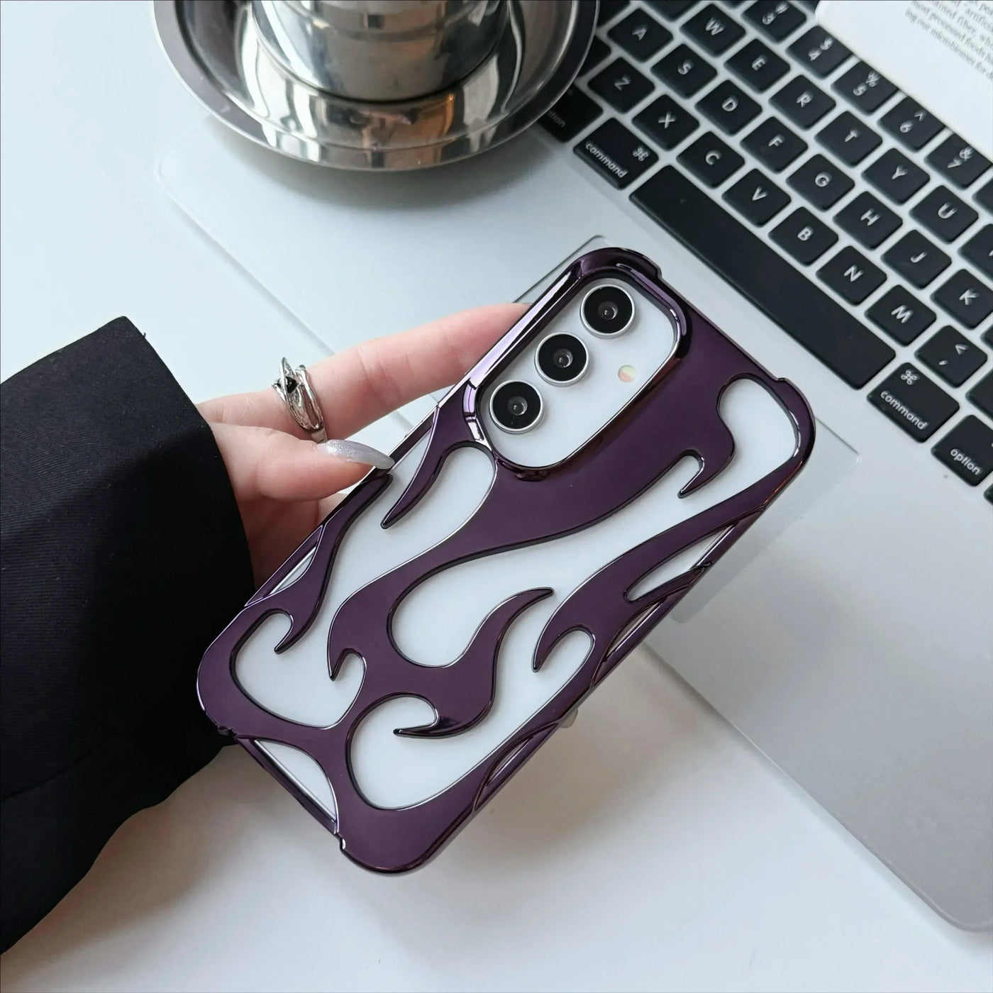 Slim 3D Flame Soft Case – Shockproof (For Samsung S23/S24/S25 Ultra)