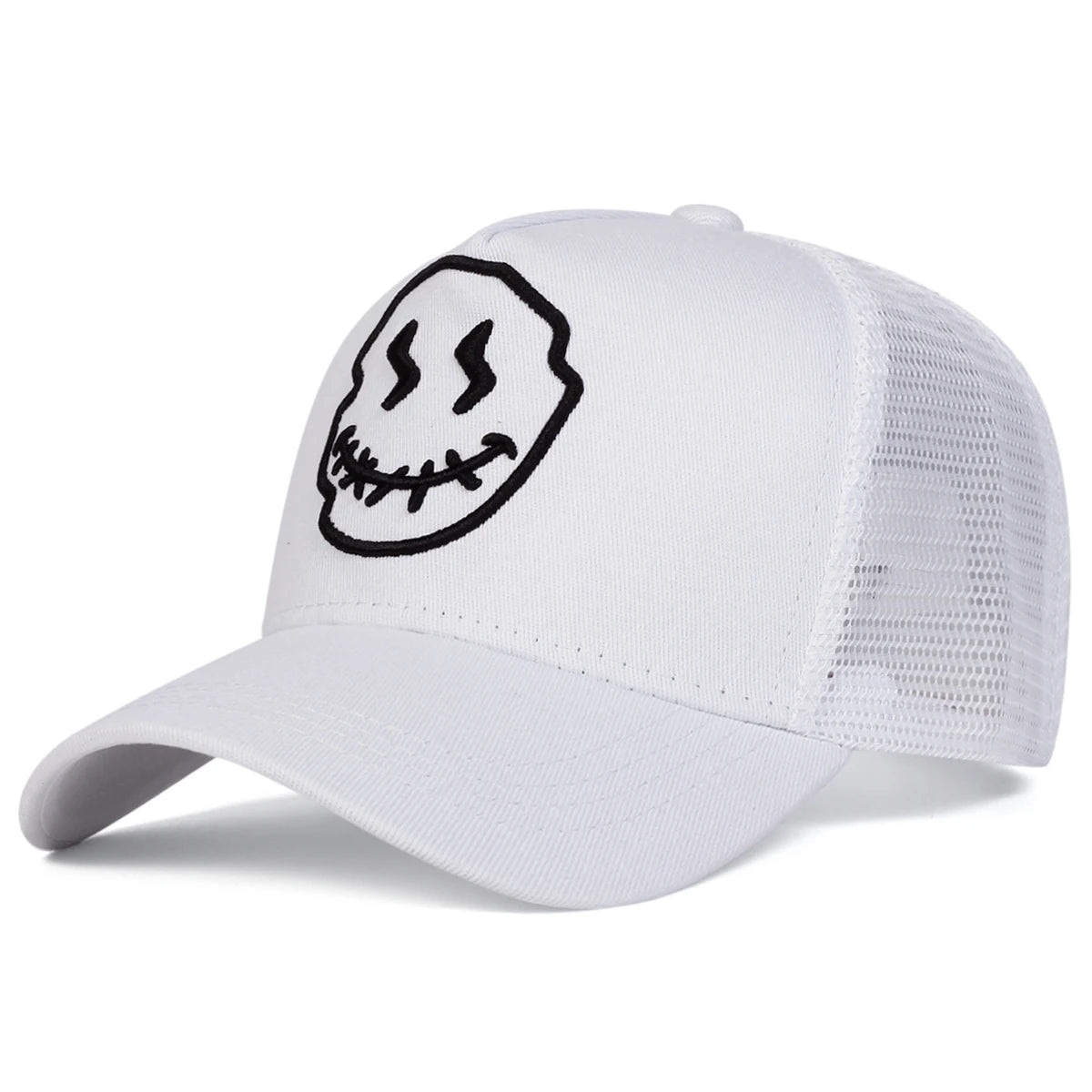Unisex Smiling Face Embroidery Baseball Net Caps 🌞