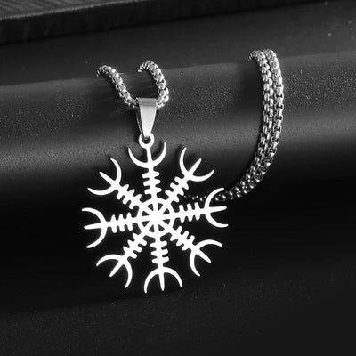 Norse Mythology Viking Rune Snowflake Pendant Necklace