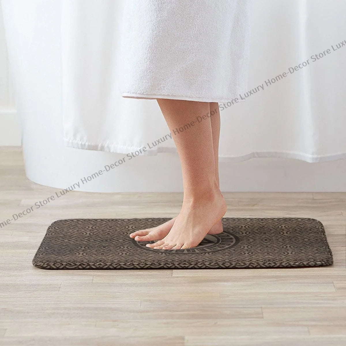 Viking Valknut Rune Doormat – Anti-Slip Celtic Wood Bath Mat