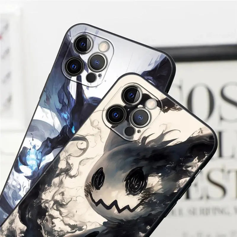 Anime Trio iPhone Case – Ghost/Dragon/Fighter Design (Fits All Models)