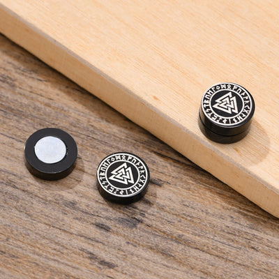 VIKING MAGNETIC EARRINGS ⚔️ No-Pierce Stainless Steel - Gothic Punk Jewelry for Men