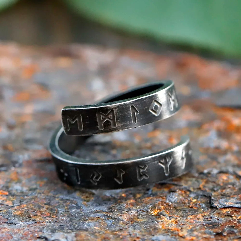 Rotating Viking Rune Ring