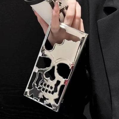 Matte Metal Skull Phone Case – Shockproof & Slim (For S23/S24 Ultra, Plus & Standard)