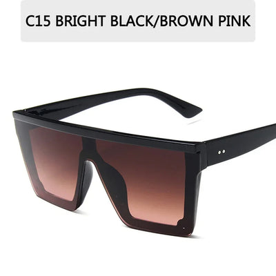 Luxury Square Sunglasses 2025 - Vintage Oversized Frames w/ Mirror Lenses (Red/Purple) UV400