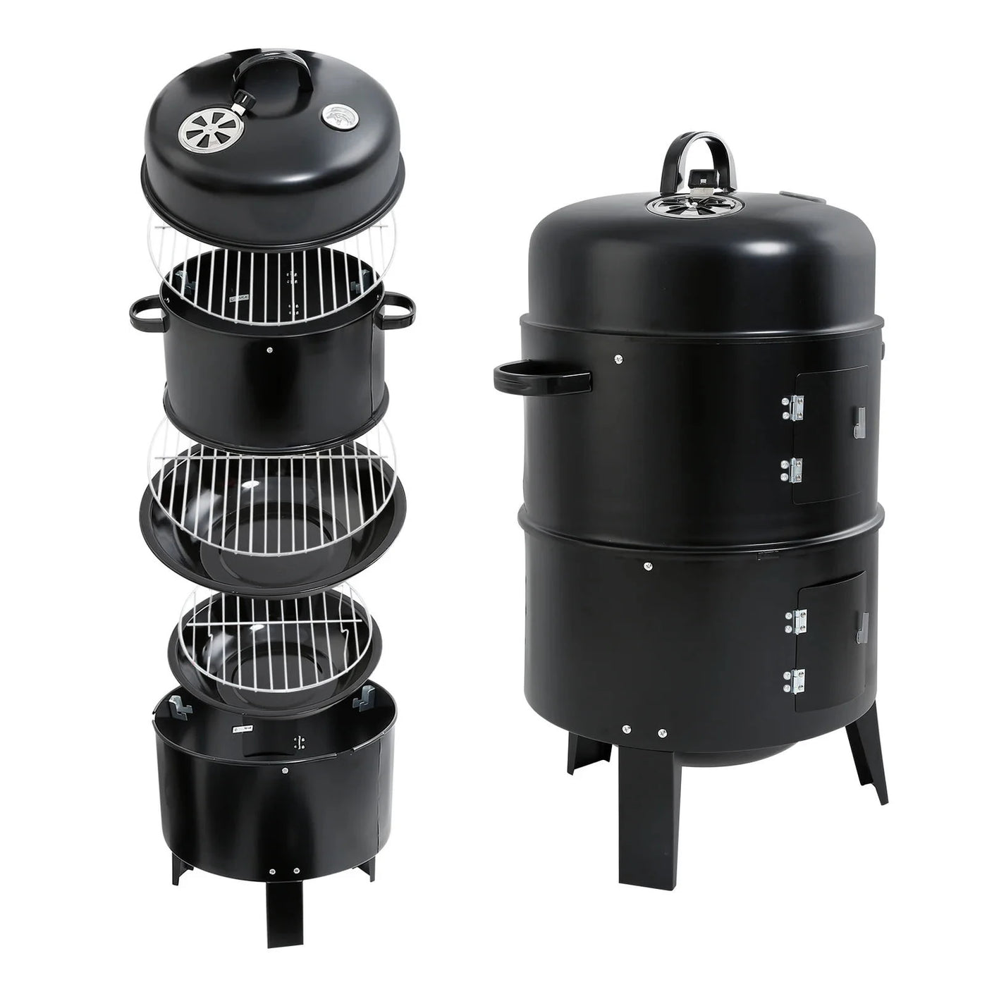 Outdoor BBQ Upright Charcoal Smoker Grill
