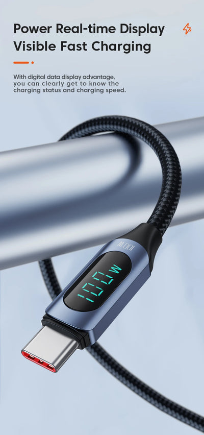Type-C 100W PD Fast Charging Cable – USB-C to USB-C with Display