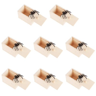 Trick Spider Wooden Scare Box – 1-10 PCS | Funny Hidden Prank Toy 🕷️🎁