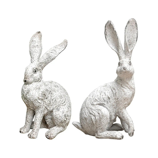 2PCS Rabbit Statues – Home & Garden Decor