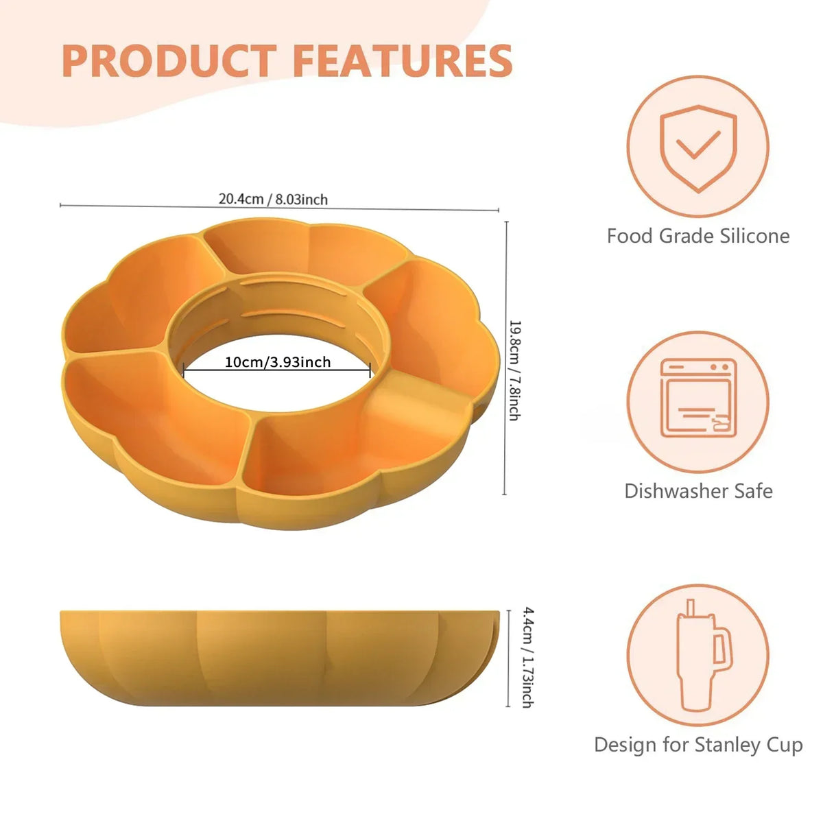 Snack Tray 🍿 for Stanley 40/30 oz – Reusable Snack Divider Bowl