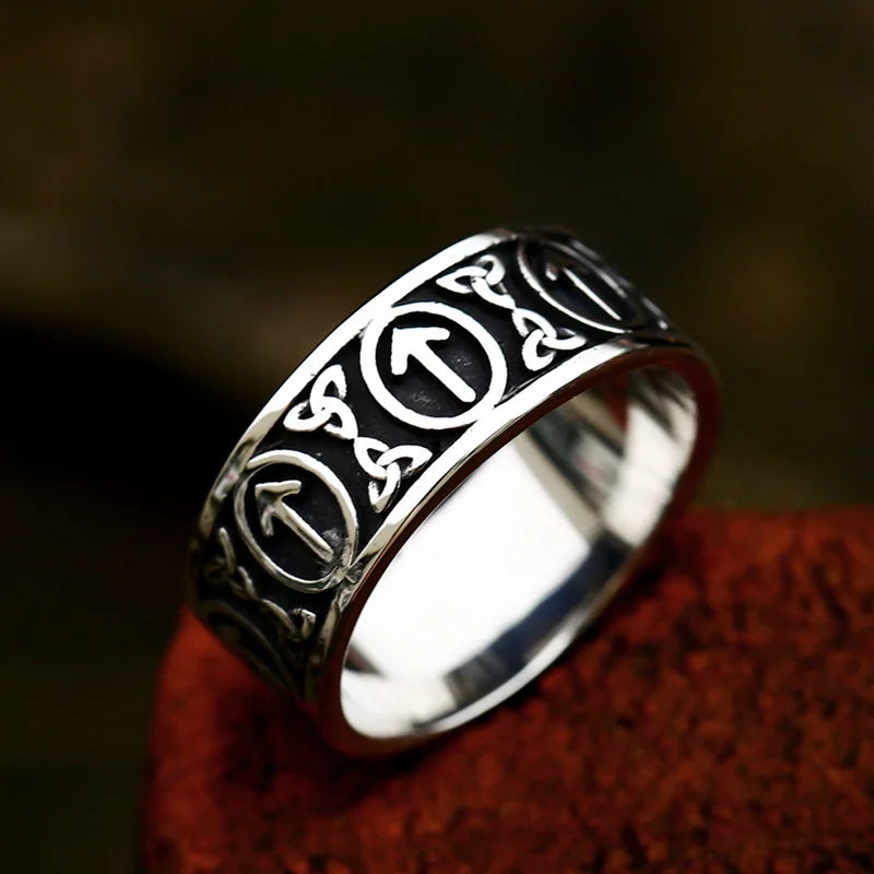 Viking Rune Ring – Odin’s Symbol, Stainless Steel 316L