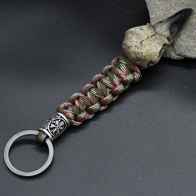 Odin's Crow Skeleton Keychain – Viking Rune Amulet