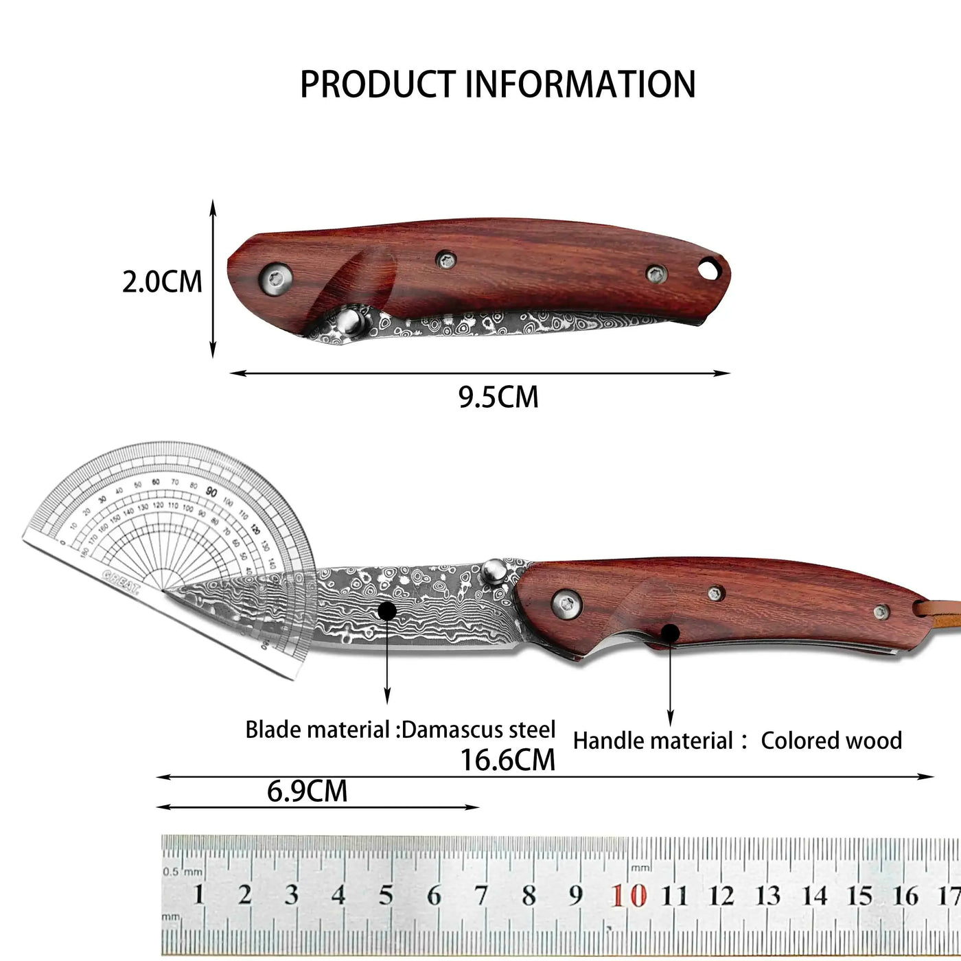 Firewing Damascus Steel Folding Knife