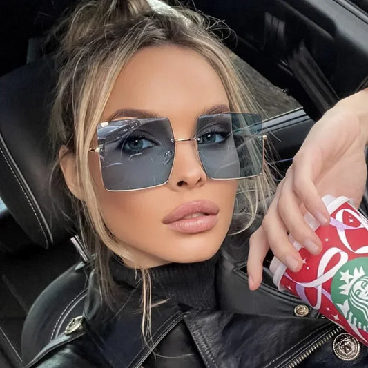 LUXE Oversized Square Sunglasses 😎 Designer Retro Frames