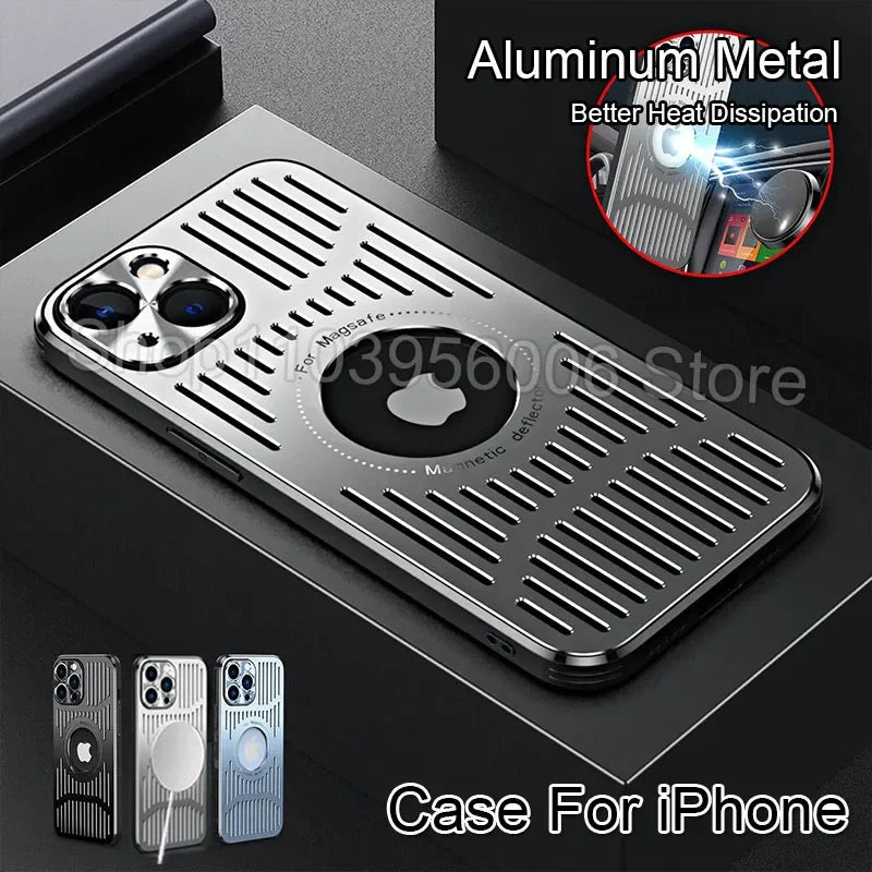 Aluminum Cooling Phone Case for iPhone 16/15/14/13/12 Pro Max