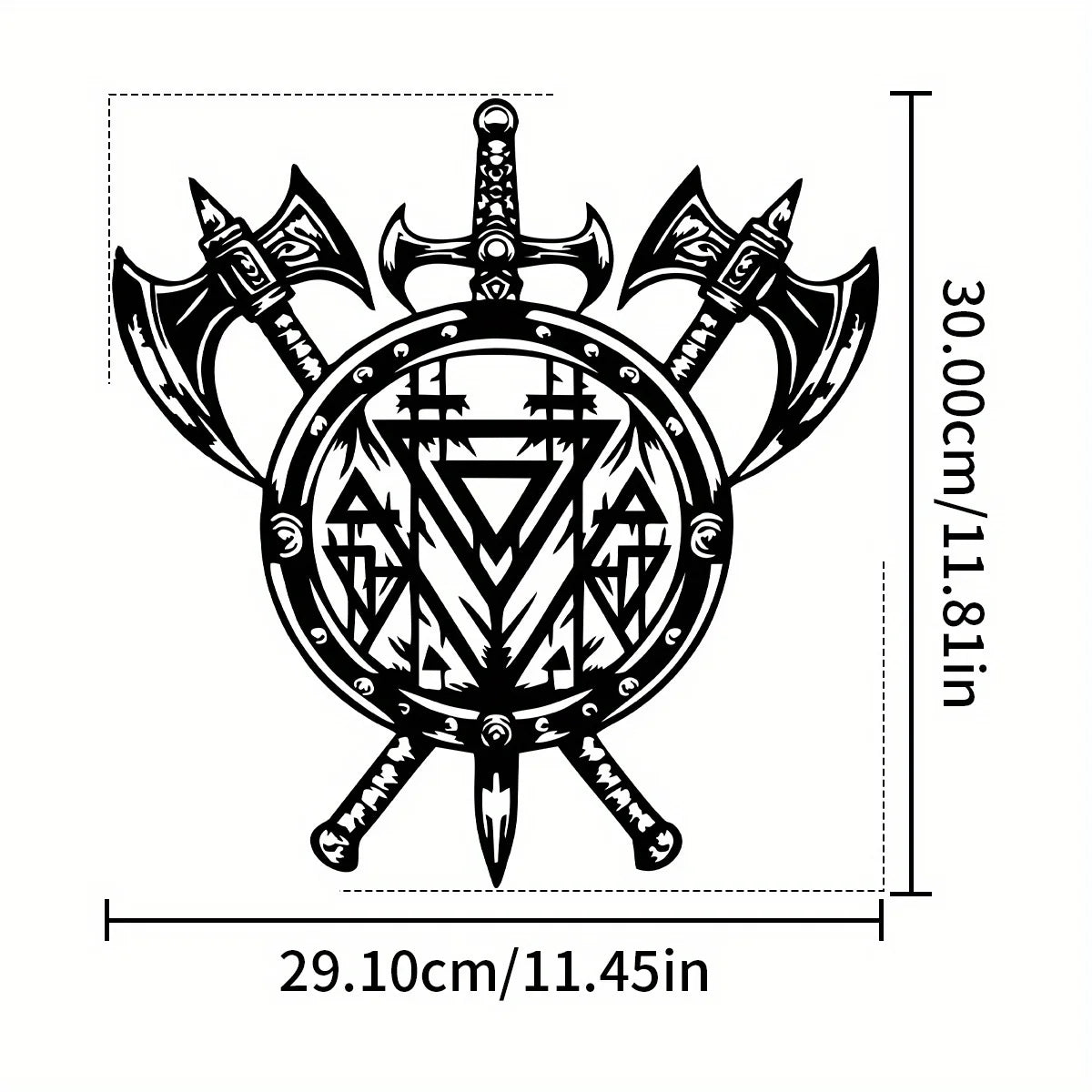 Viking Metal Wall Decor – Vegvisir Axe & Shield