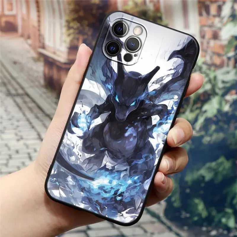 Anime Trio iPhone Case – Ghost/Dragon/Fighter Design (Fits All Models)