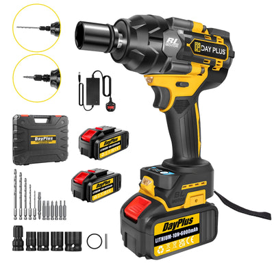 DayPlus 3in1 1500Nm Brushless Impact Wrench 1/2" + 6.0Ah Battery