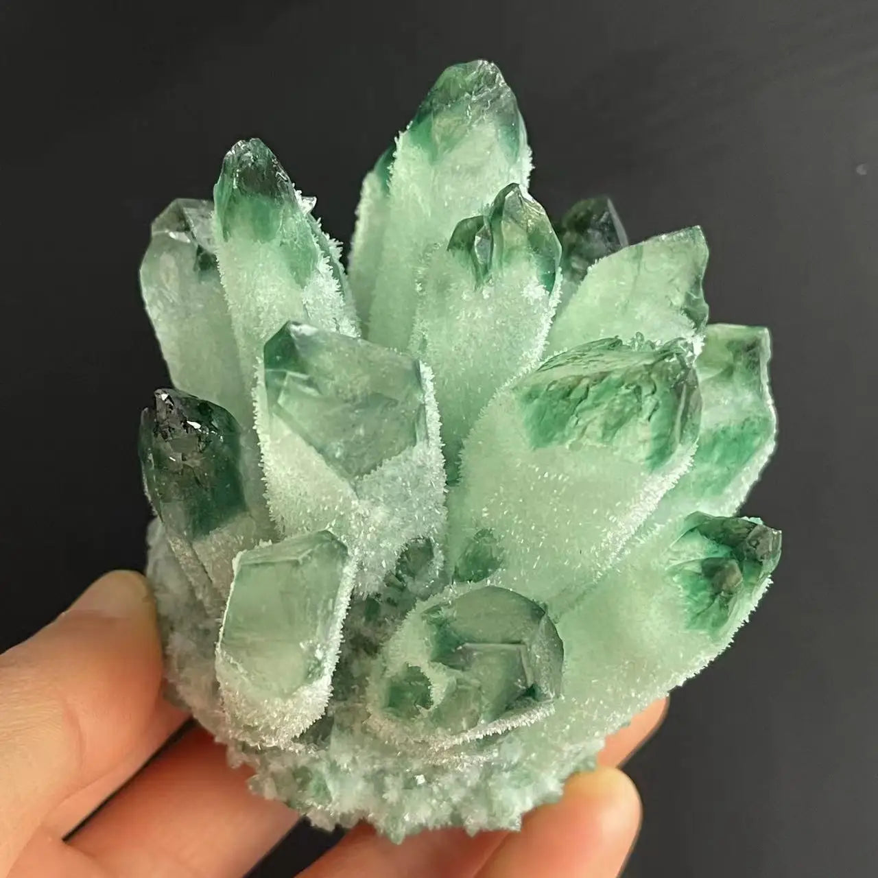 Natural Green Quartz Cluster – Reiki Energy Stone & Decor
