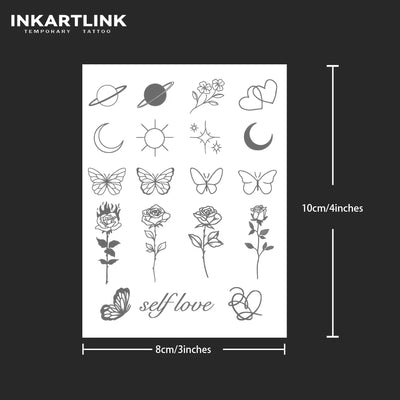 Simple Line Pattern Temporary Tattoo ✨🖤