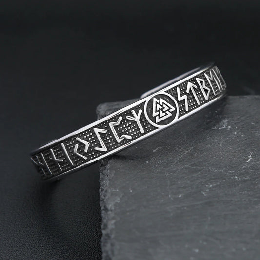 Viking Valknut Rune Cuff Bracelet
