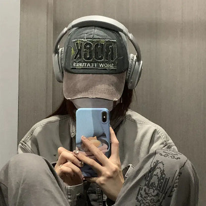 High-Quality "ROCK" Embroidery Cotton Baseball Cap | Unisex Snapback Sun Hat