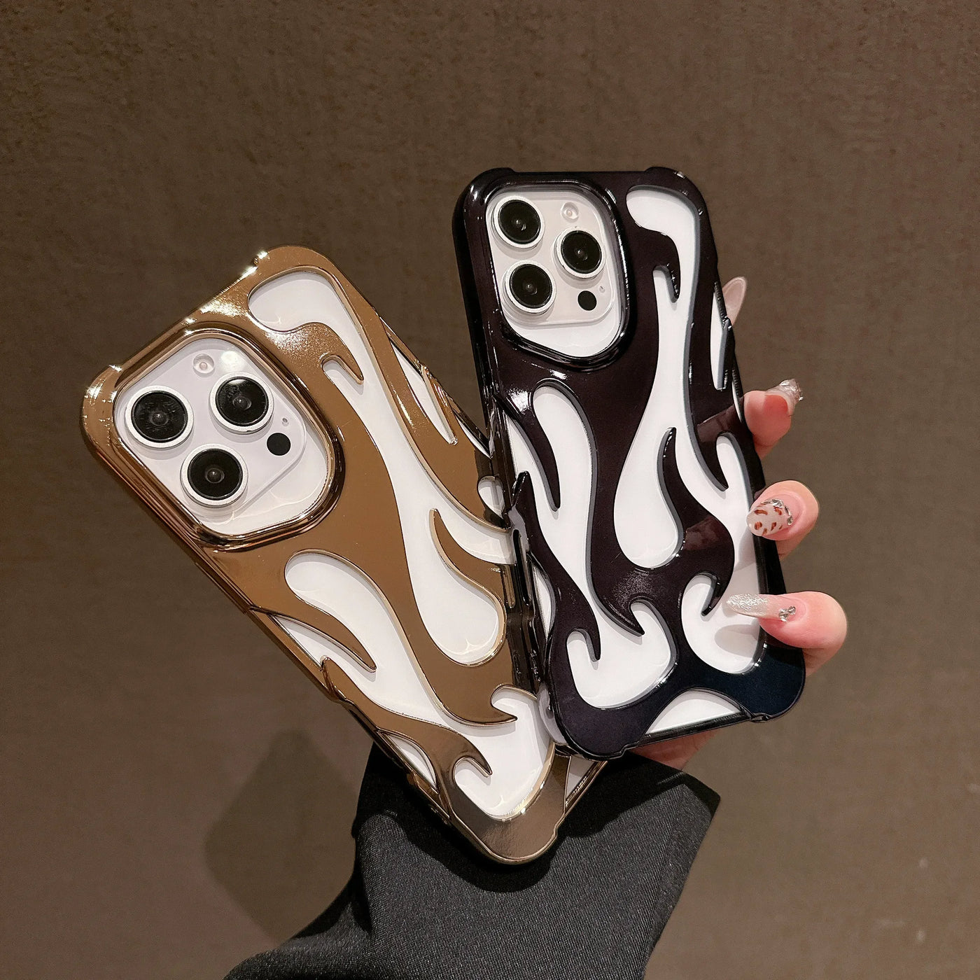3D FLAME Phone Case 🔥 Matte Shockproof – Fits iPhone 16/15/14 Pro Max