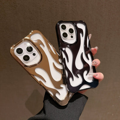3D FLAME Phone Case 🔥 Matte Shockproof – Fits iPhone 16/15/14 Pro Max