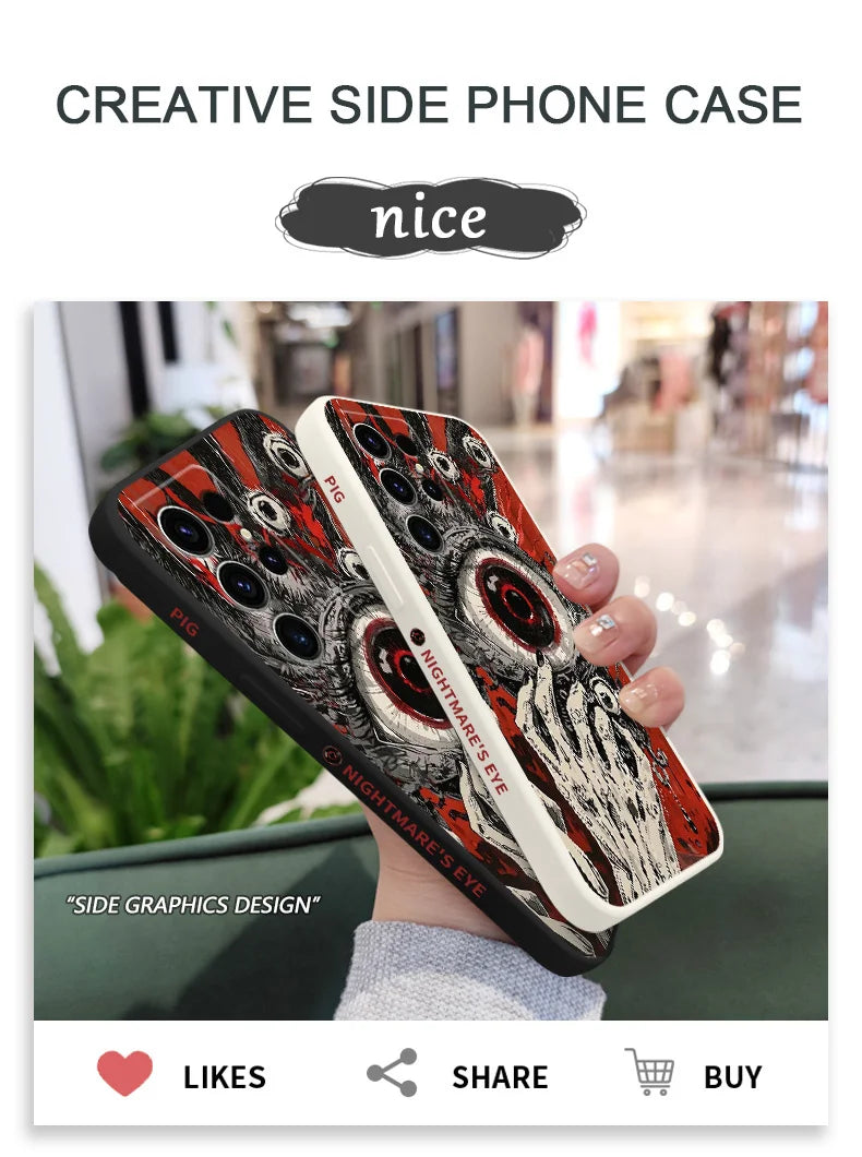 Devil Eye Phone Case for Samsung Galaxy S22 Plus / S21 Plus / S23 Ultra / S23 FE / S22 Ultra / S22 / S24 / S24 FE / S23 / S23 Plus / S25 / S25 Ultra / S24 Plus / S25 Plus / S21 Ultra / S24 Ultra