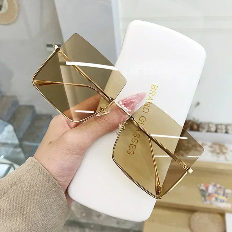 LUXE Oversized Square Sunglasses 😎 Designer Retro Frames