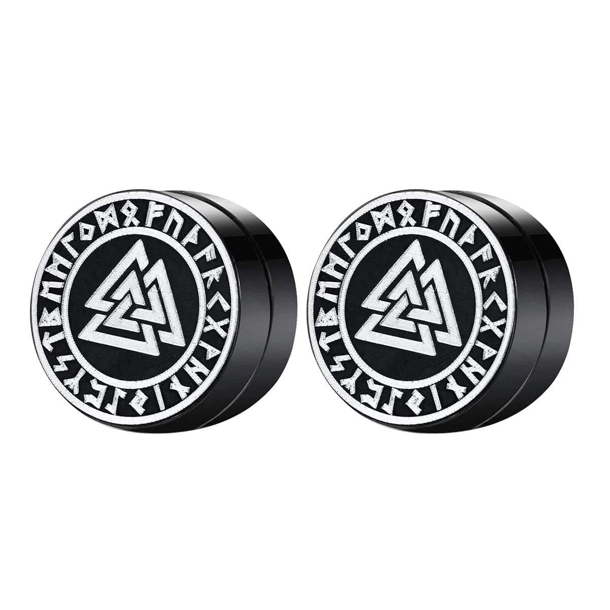 VIKING MAGNETIC EARRINGS ⚔️ No-Pierce Stainless Steel - Gothic Punk Jewelry for Men