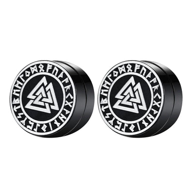 VIKING MAGNETIC EARRINGS ⚔️ No-Pierce Stainless Steel - Gothic Punk Jewelry for Men