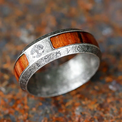 Men Stainless Steel Viking Tree Of life Ring Unique