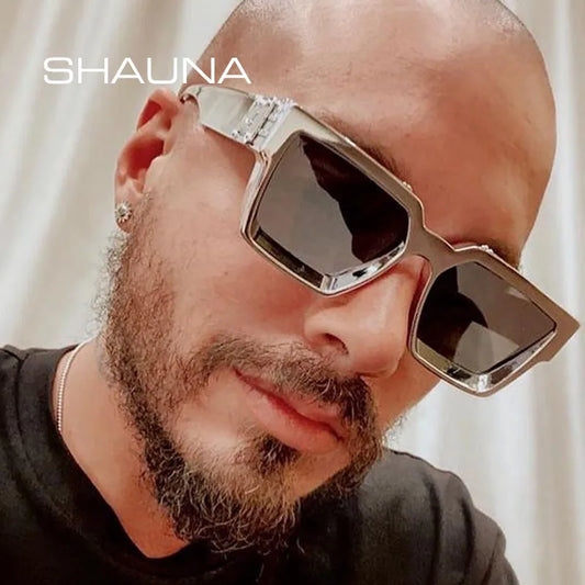 SHAUNA Retro Square Sunglasses 😎 UV400 Candy Colors & Silver Mirror