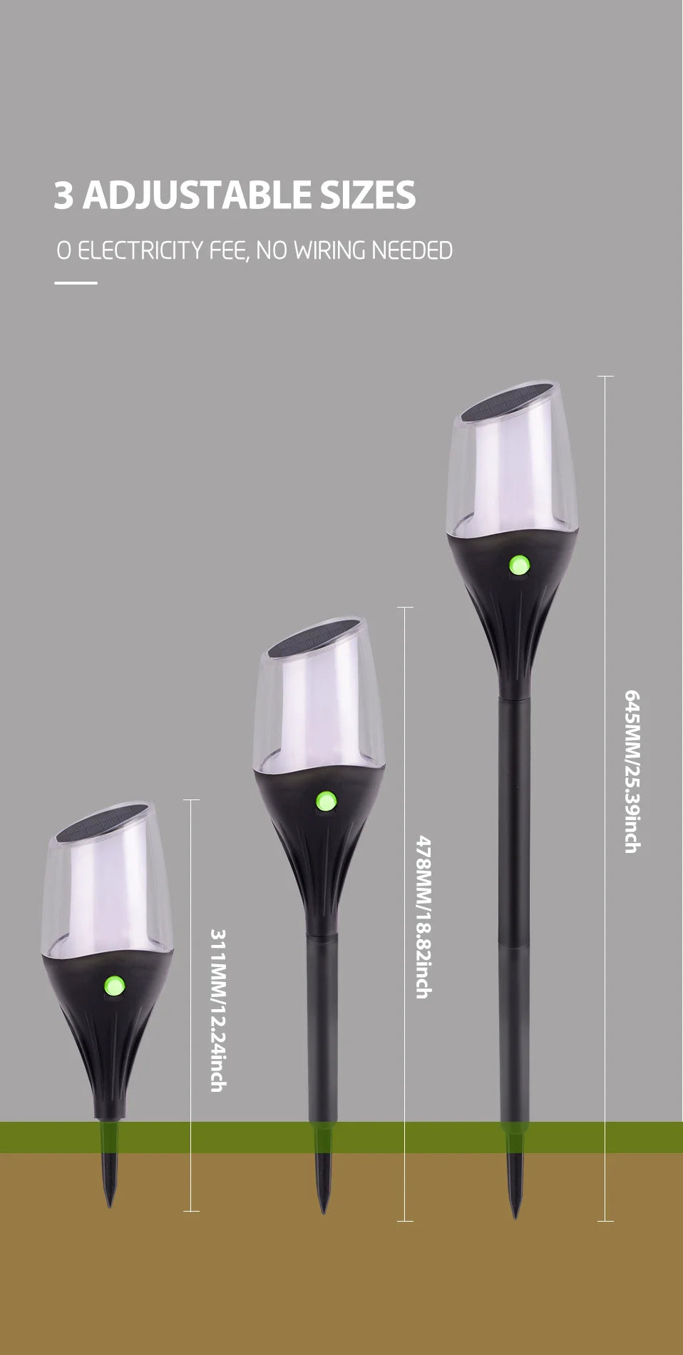 Luxury Solar Garden Lamp LED Waterproof Outdoor Path Light