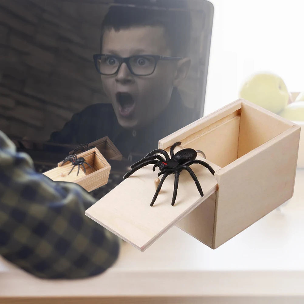 Trick Spider Wooden Scare Box – 1-10 PCS | Funny Hidden Prank Toy 🕷️🎁