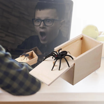 Trick Spider Wooden Scare Box – 1-10 PCS | Funny Hidden Prank Toy 🕷️🎁